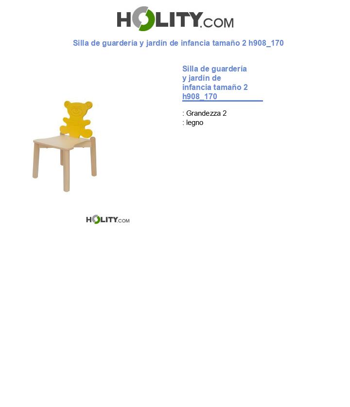 Silla de guardería y jardín de infancia tamaño 2 h908_170