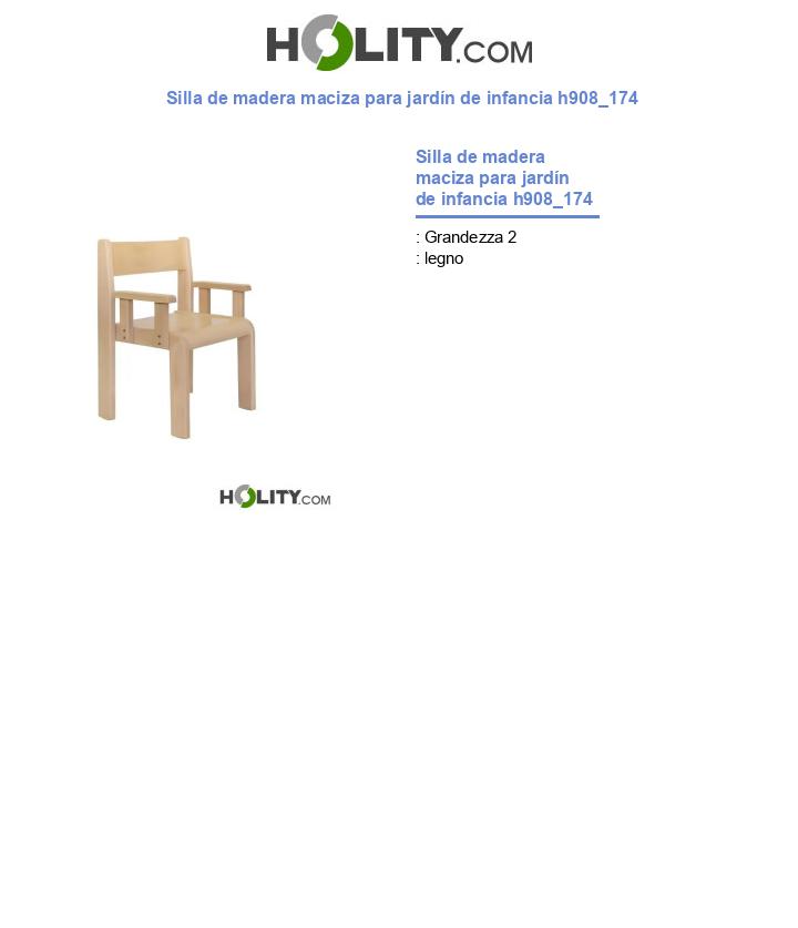 Silla de madera maciza para jardín de infancia h908_174