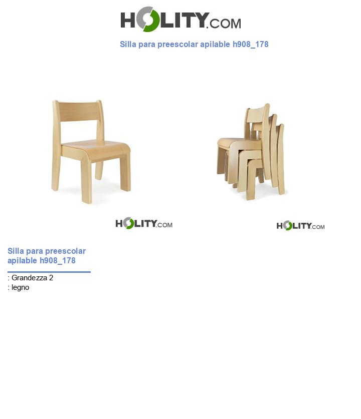Silla para preescolar apilable h908_178