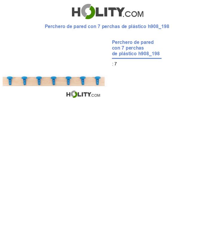 Perchero de pared con 7 perchas de plástico h908_198