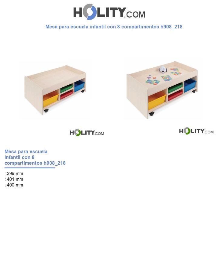 Mesa para escuela infantil con 8 compartimentos h908_218