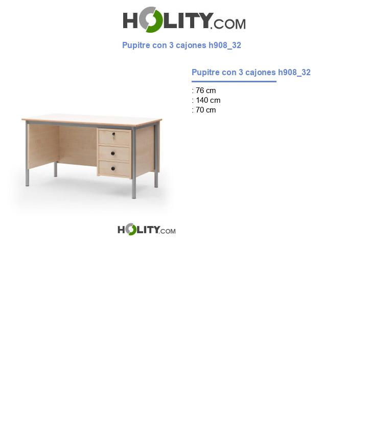 Pupitre con 3 cajones h908_32