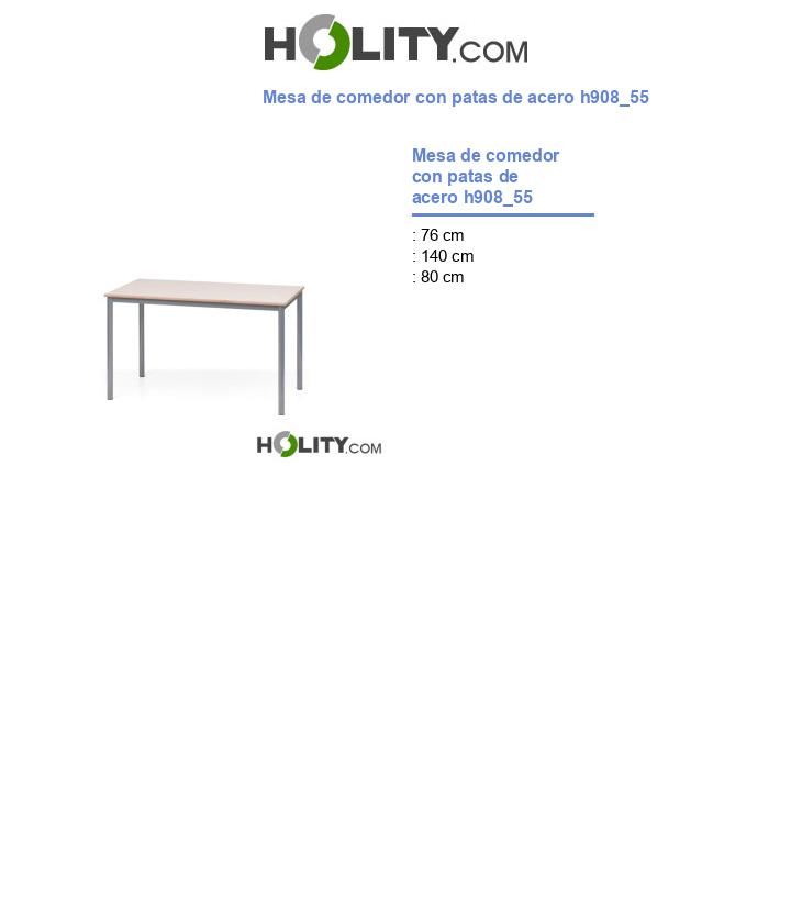 Mesa de comedor con patas de acero h908_55