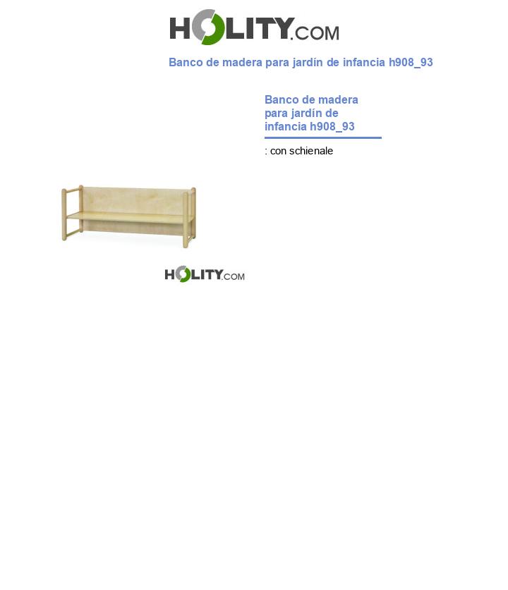 Banco de madera para jardín de infancia h908_93