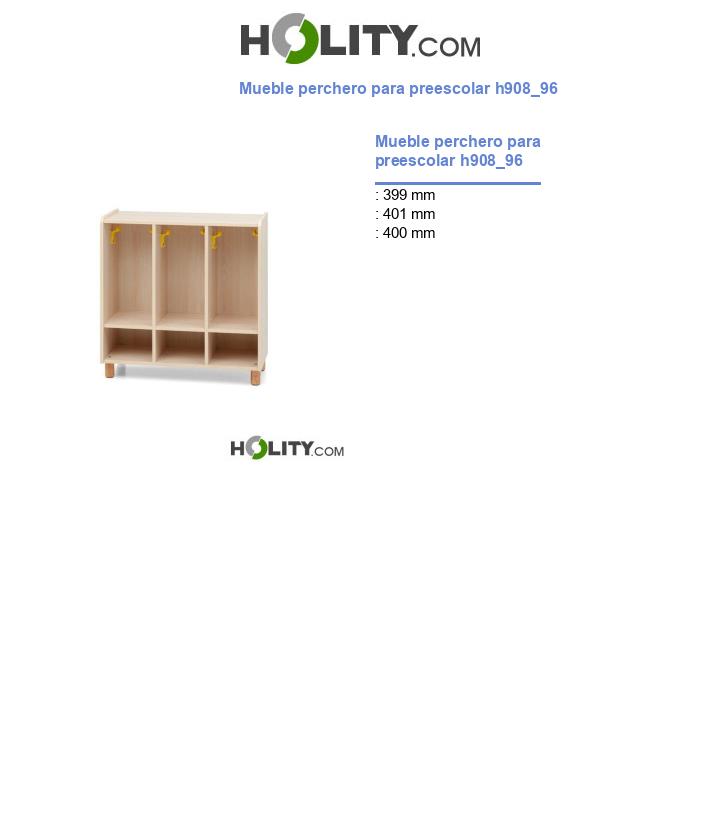 Mueble perchero para preescolar h908_96