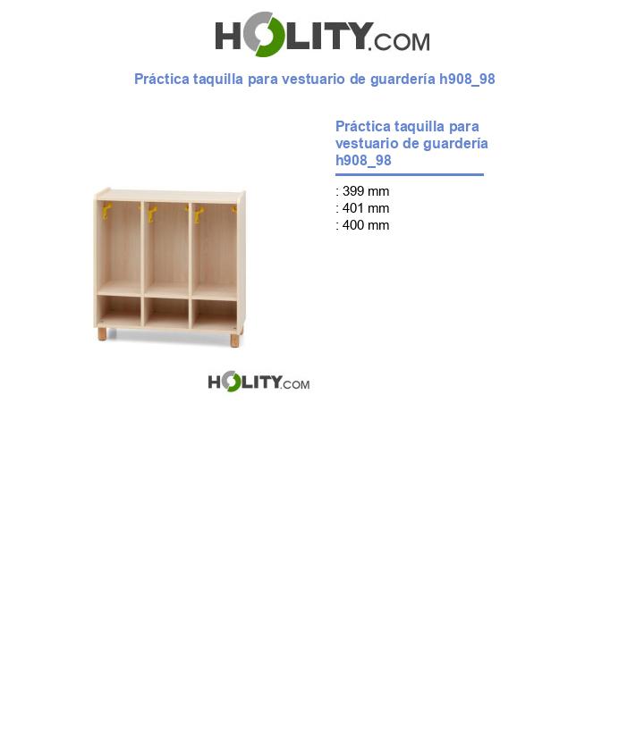 Práctica taquilla para vestuario de guardería h908_98