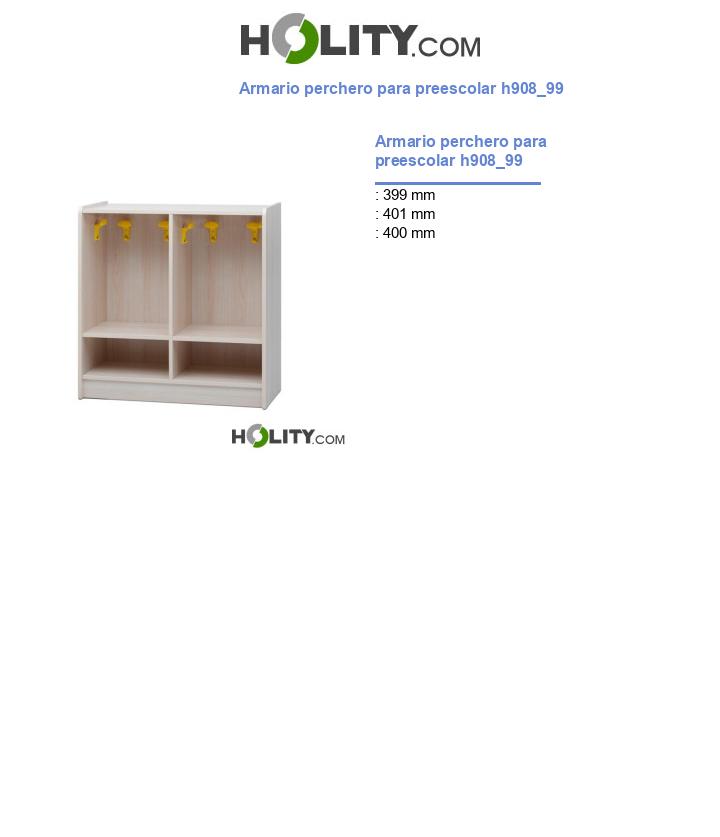 Armario perchero para preescolar h908_99