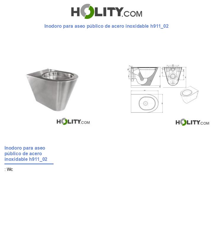 Inodoro para aseo público de acero inoxidable h911_02