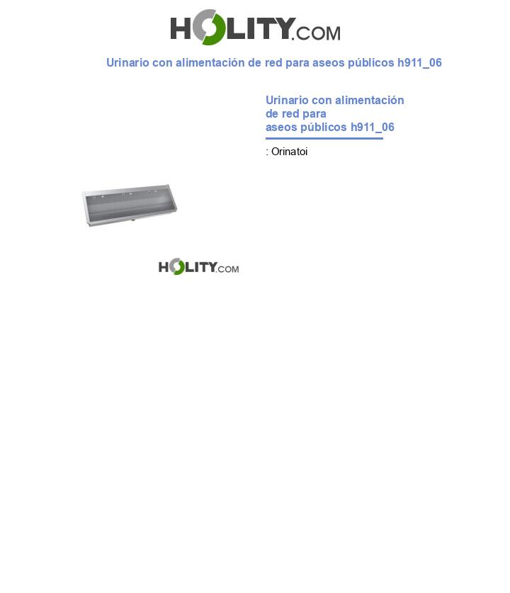 Urinario con alimentación de red para aseos públicos h911_06