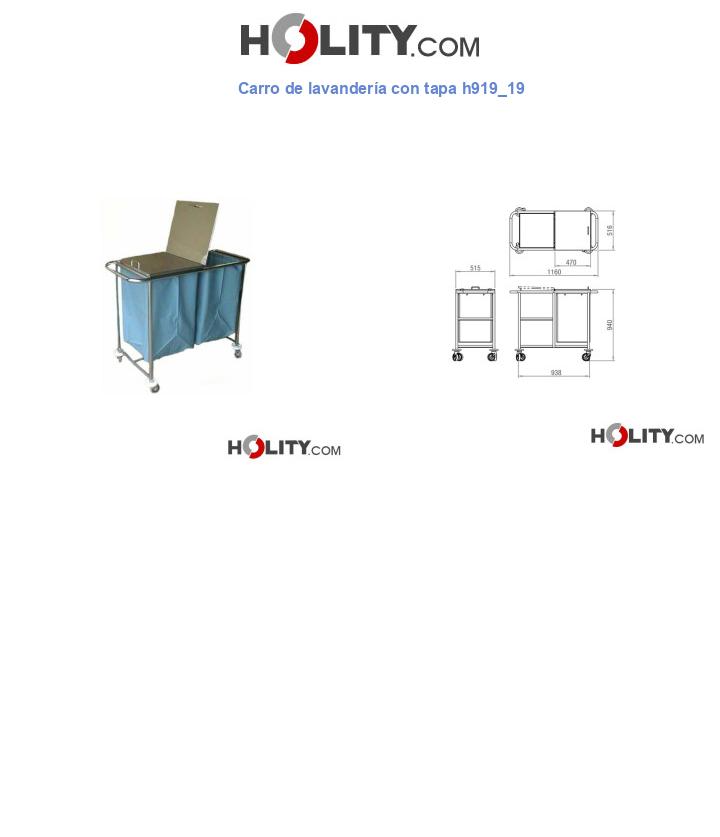 Carro de lavandería con tapa h919_19