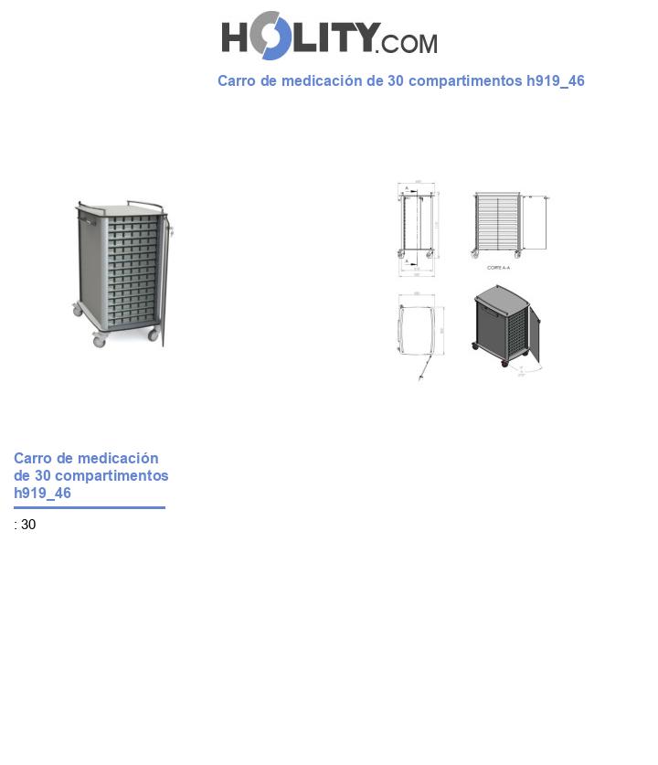 Carro de medicación de 30 compartimentos h919_46