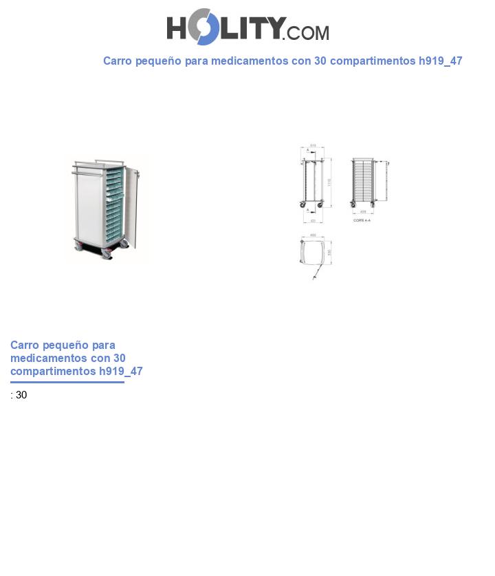 Carro pequeño para medicamentos con 30 compartimentos h919_47