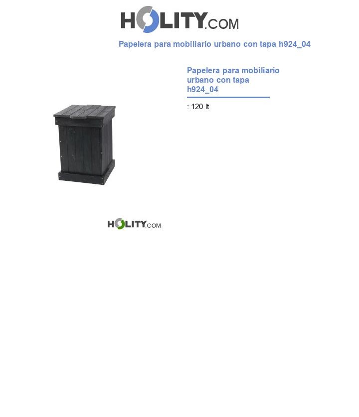 Papelera para mobiliario urbano con tapa h924_04