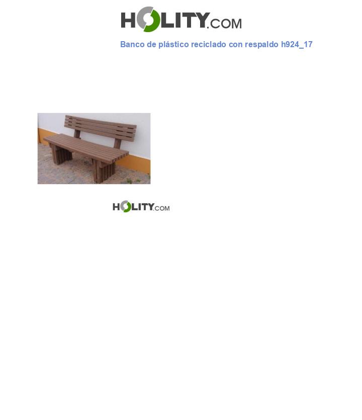 Banco de plástico reciclado con respaldo h924_17