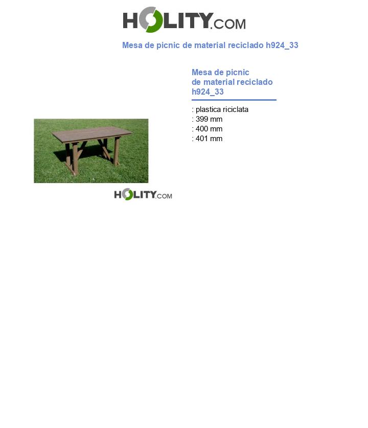 Mesa de picnic de material reciclado h924_33