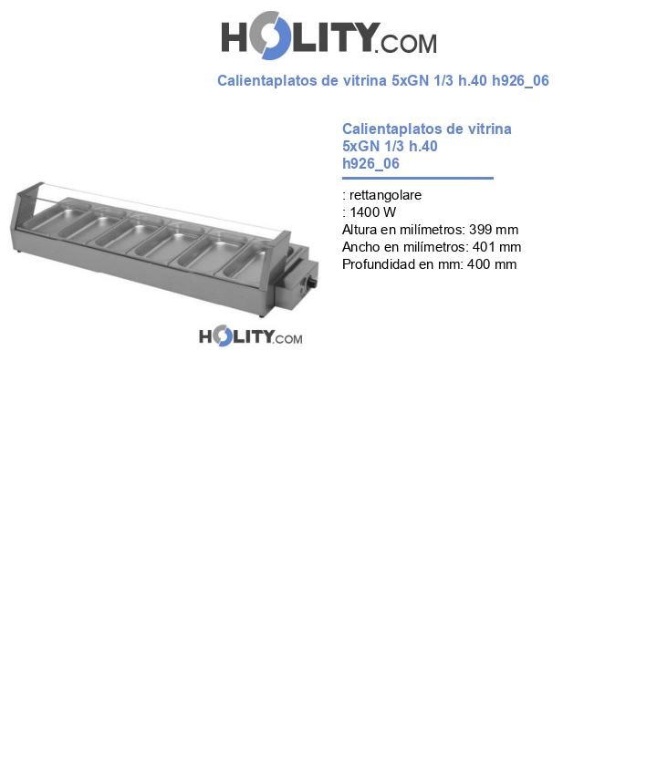 Calientaplatos de vitrina 5xGN 1/3 h.40 h926_06