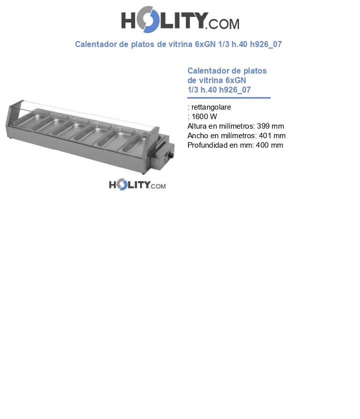 Calentador de platos de vitrina 6xGN 1/3 h.40 h926_07