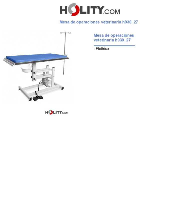 Mesa de operaciones veterinaria h930_27