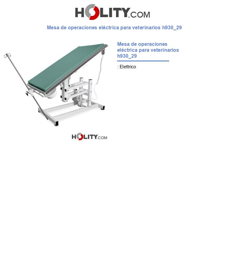 Mesa de operaciones eléctrica para veterinarios h930_29