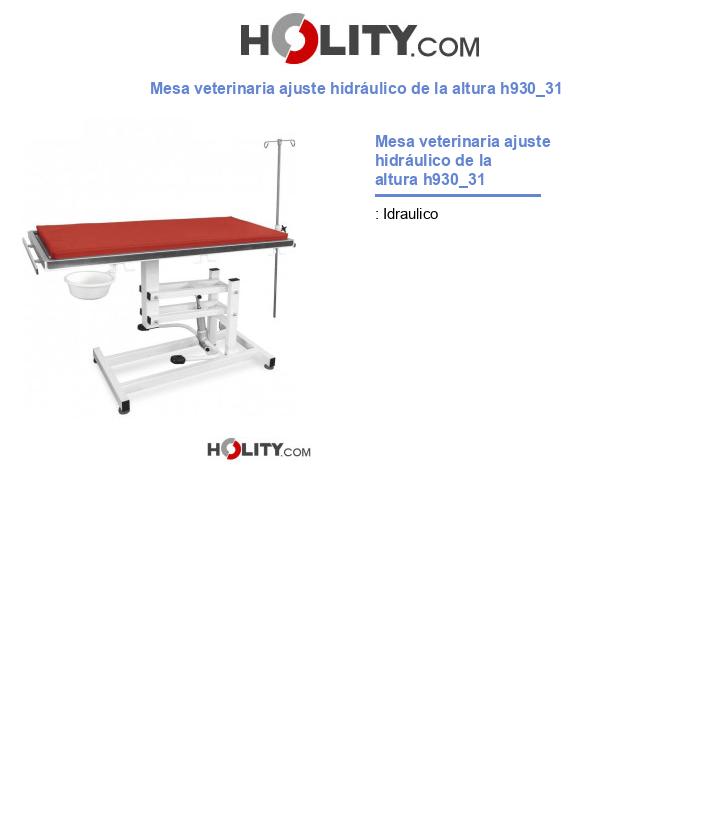 Mesa veterinaria ajuste hidráulico de la altura h930_31