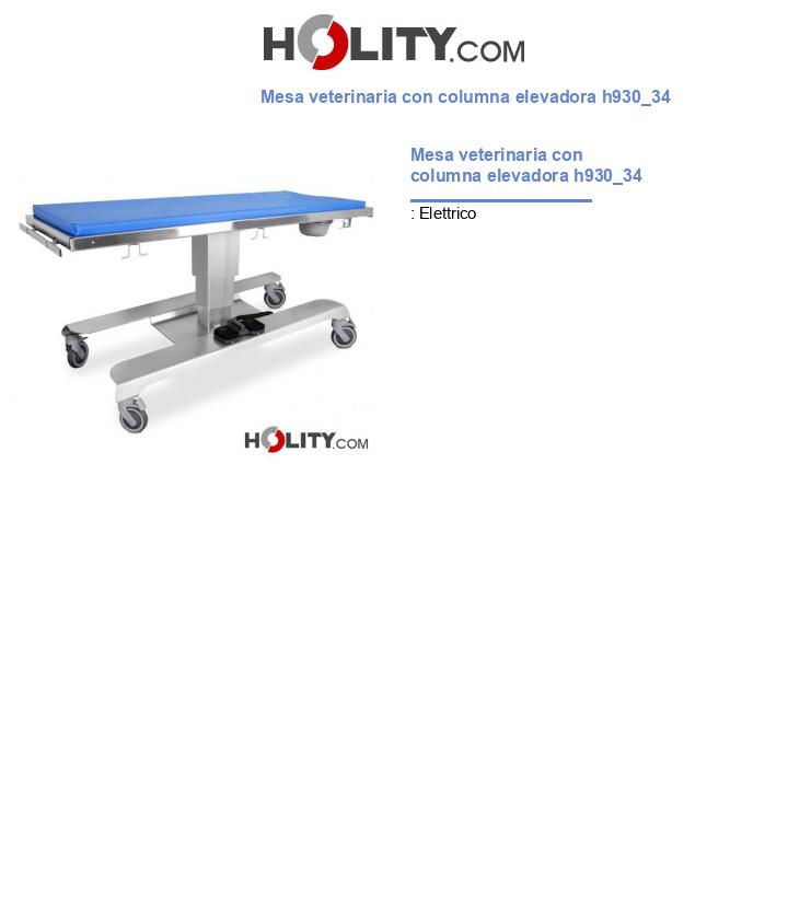 Mesa veterinaria con columna elevadora h930_34
