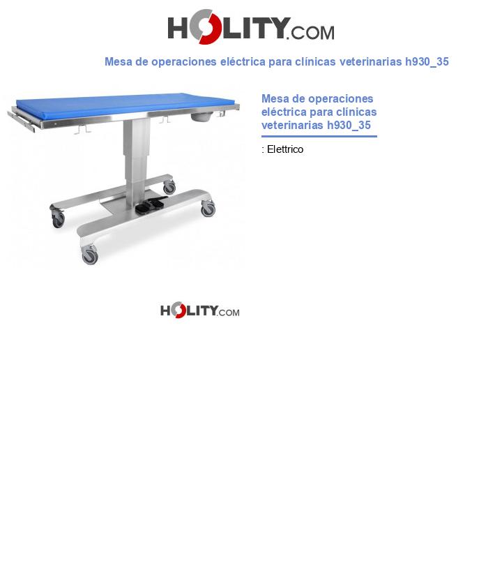 Mesa de operaciones eléctrica para clínicas veterinarias h930_35