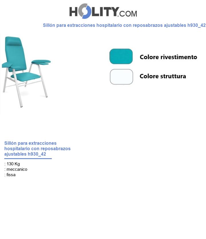 Sillón para extracciones hospitalario con reposabrazos ajustables h930_42
