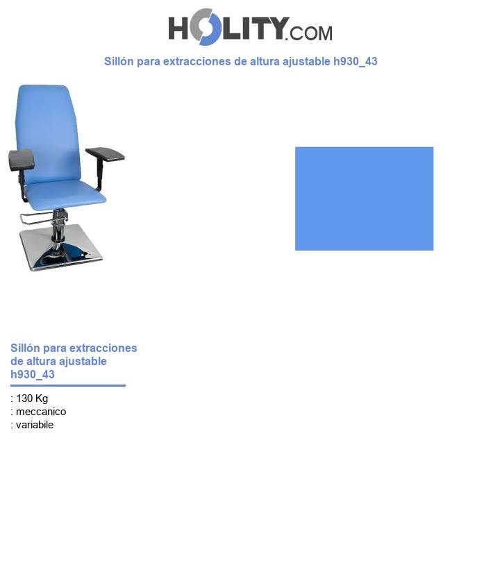 Sillón para extracciones de altura ajustable h930_43