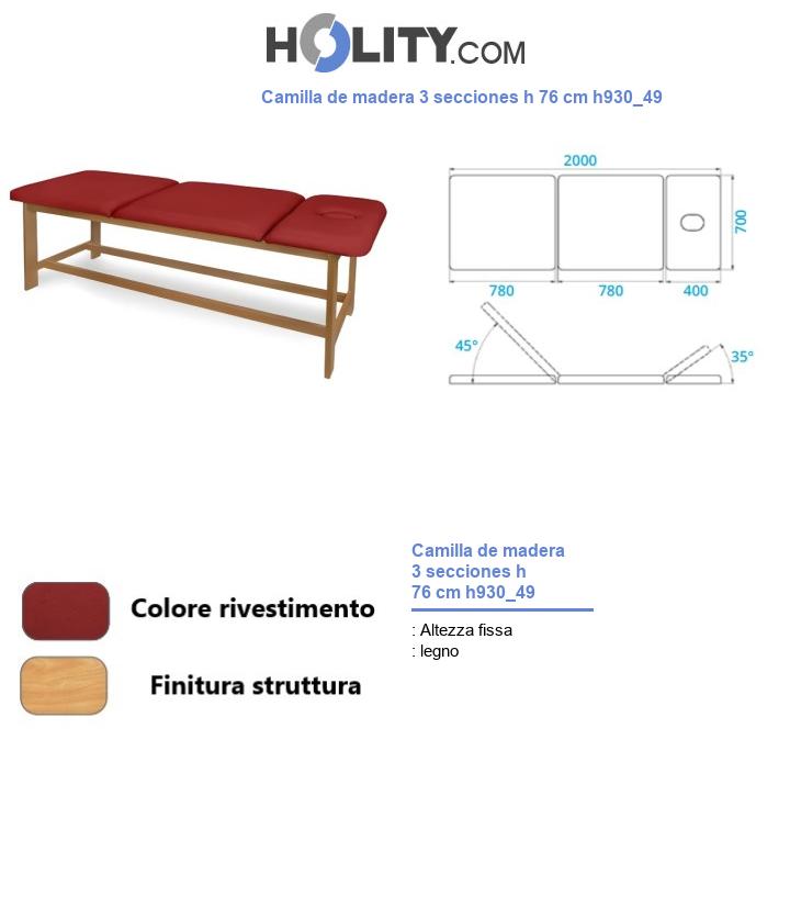 Camilla de madera 3 secciones h 76 cm h930_49