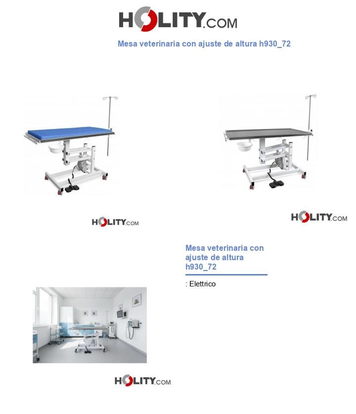 Mesa veterinaria con ajuste de altura h930_72
