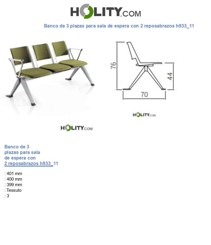 Banco de 3 plazas para sala de espera con 2 reposabrazos h933_11