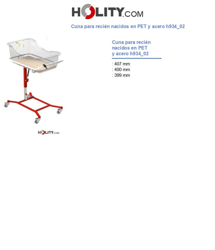 Cuna para recién nacidos en PET y acero h934_02