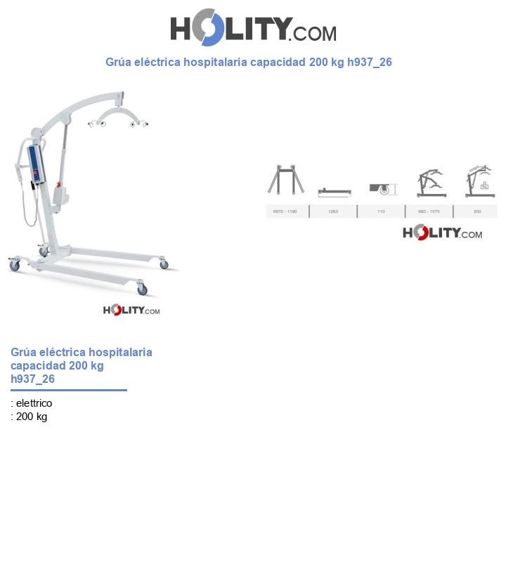 Grúa eléctrica hospitalaria capacidad 200 kg h937_26