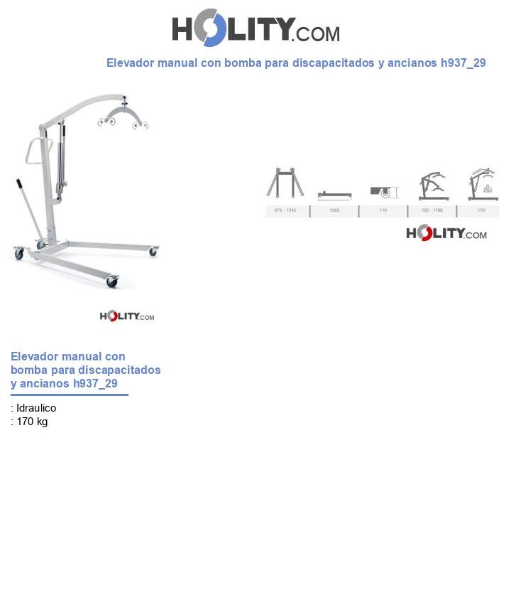 Elevador manual con bomba para discapacitados y ancianos h937_29