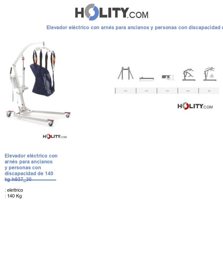 Elevador eléctrico con arnés para ancianos y personas con discapacidad de 140 kg h937_30