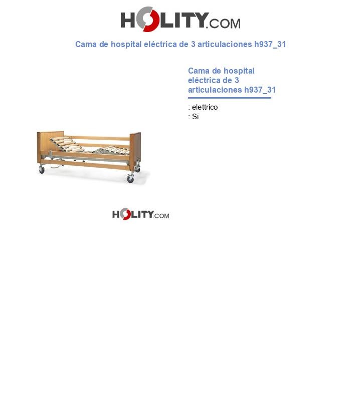 Cama de hospital eléctrica de 3 articulaciones h937_31