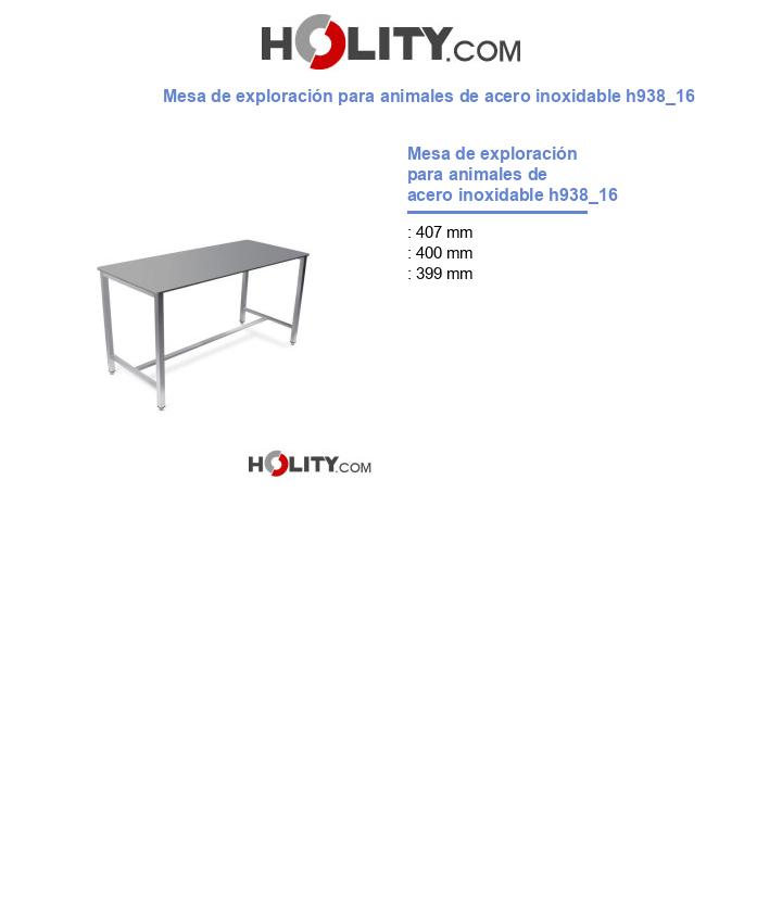 Mesa de exploración para animales de acero inoxidable h938_16