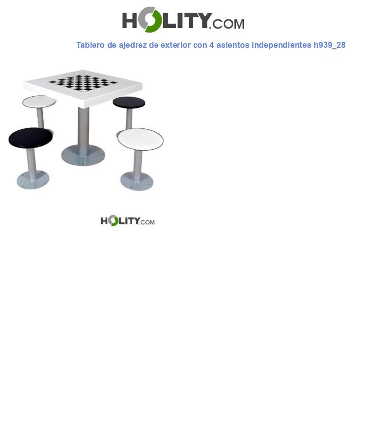 Tablero de ajedrez de exterior con 4 asientos independientes h939_28
