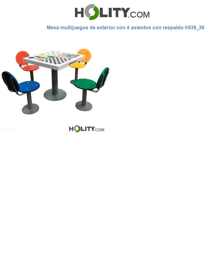 Mesa multijuegos de exterior con 4 asientos con respaldo h939_38
