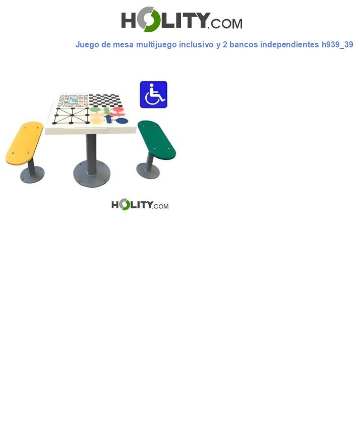 Juego de mesa multijuego inclusivo y 2 bancos independientes h939_39