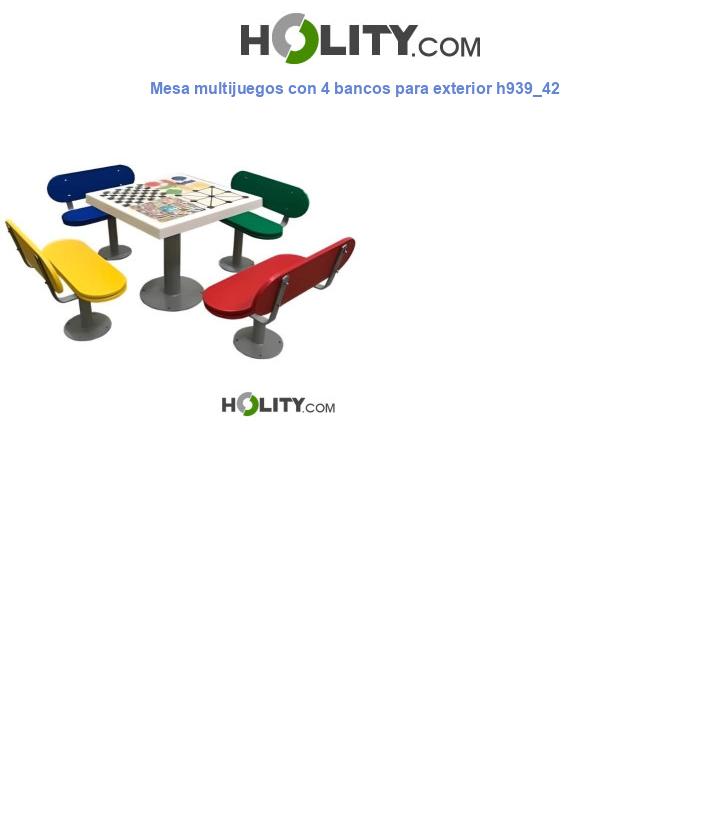 Mesa multijuegos con 4 bancos para exterior h939_42