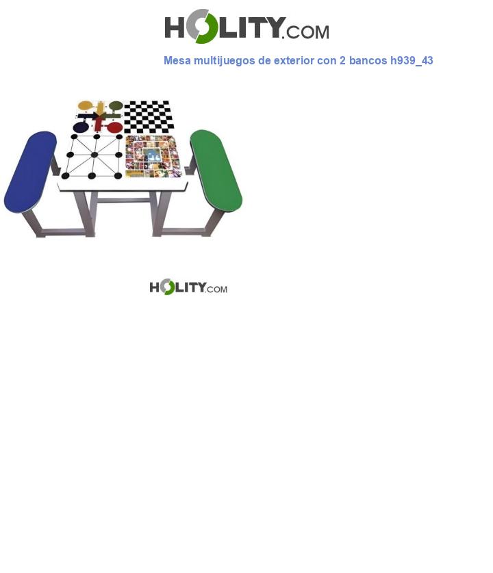 Mesa multijuegos de exterior con 2 bancos h939_43