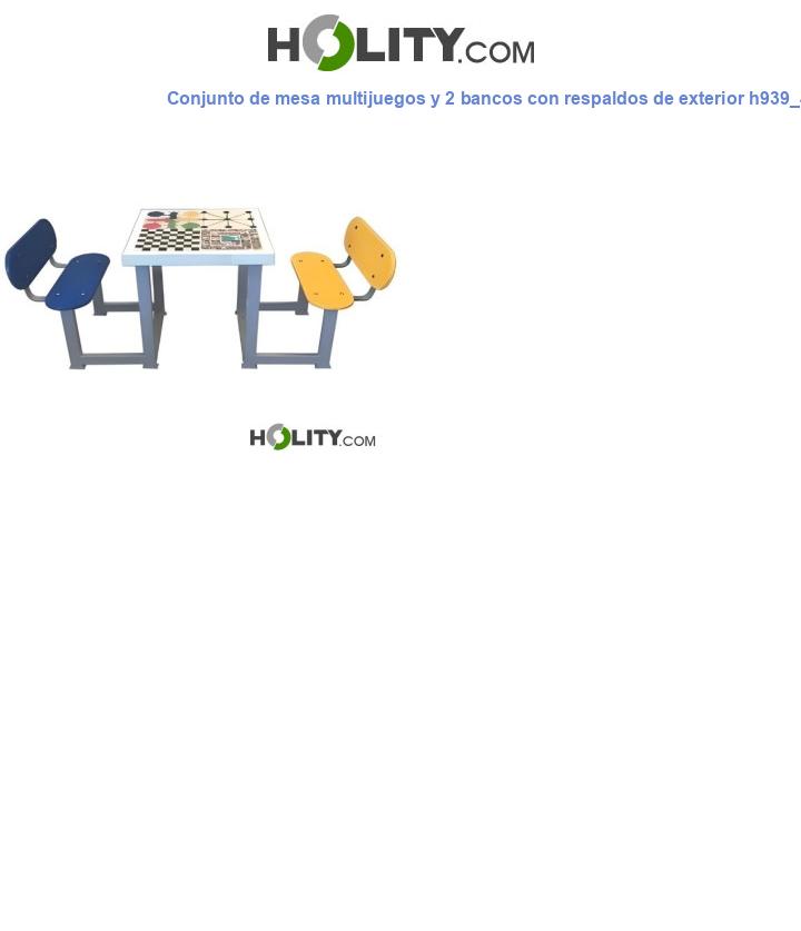 Conjunto de mesa multijuegos y 2 bancos con respaldos de exterior h939_44