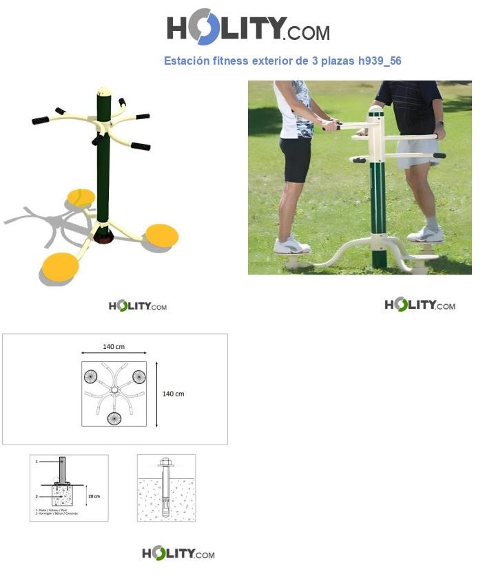 Estación fitness exterior de 3 plazas h939_56