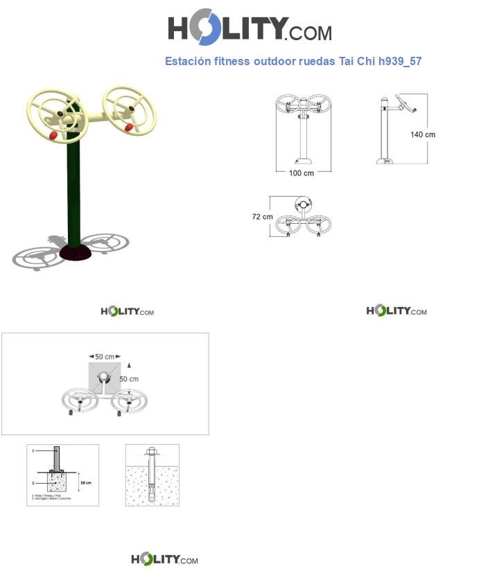 Estación fitness outdoor ruedas Tai Chi h939_57