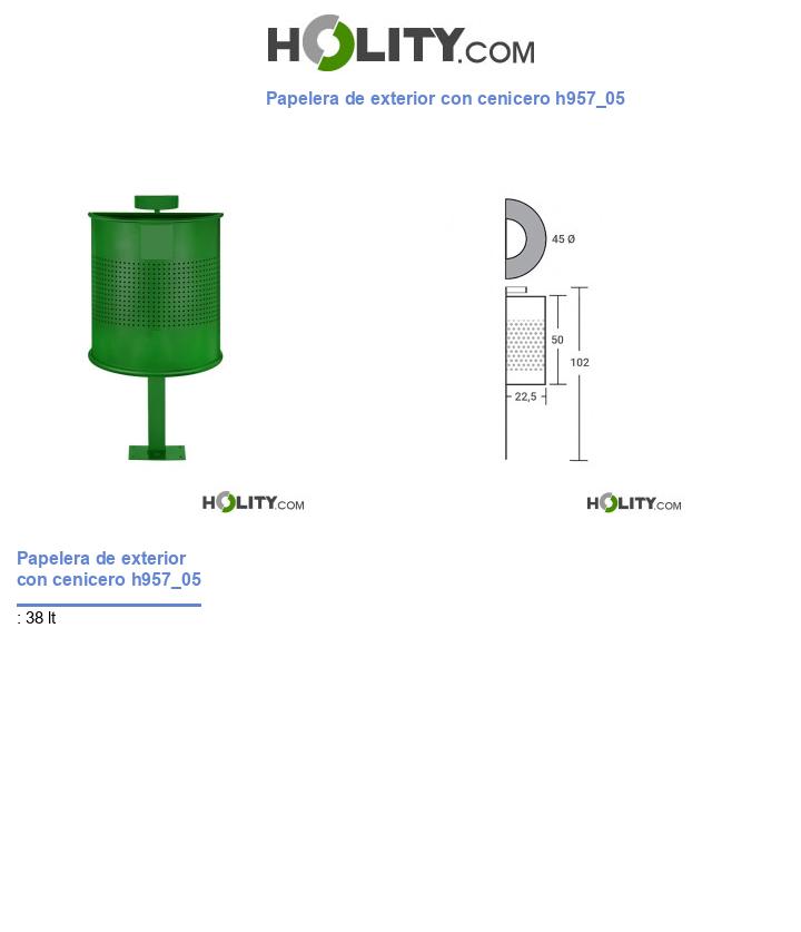 Papelera de exterior con cenicero h957_05