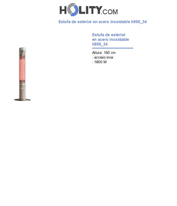 Estufa de exterior en acero inoxidable h958_34