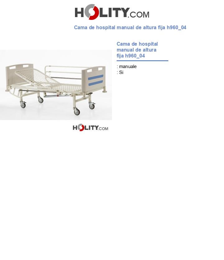 Cama de hospital manual de altura fija h960_04