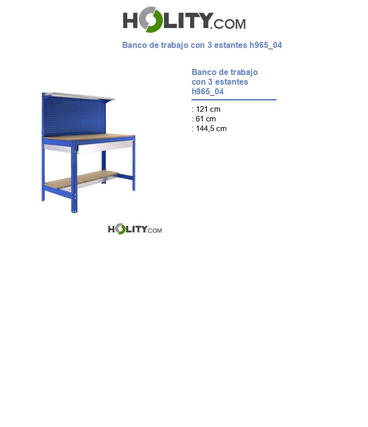 Banco de trabajo con 3 estantes h965_04