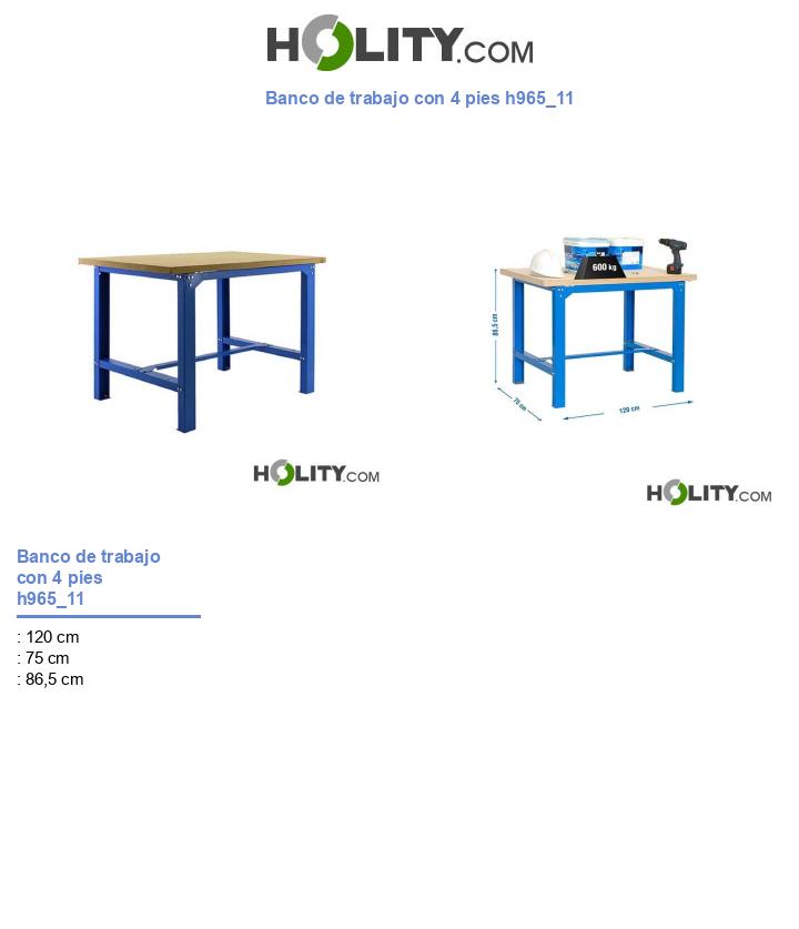 Banco de trabajo con 4 pies h965_11
